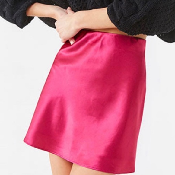 Forever 21 Dresses & Skirts - Pink Satin Mini Skirt!!